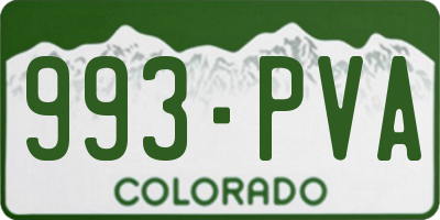 CO license plate 993PVA