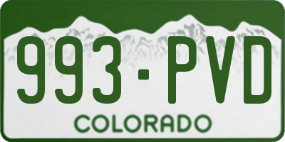 CO license plate 993PVD