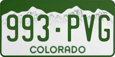 CO license plate 993PVG