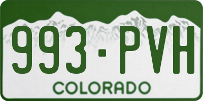 CO license plate 993PVH