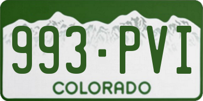 CO license plate 993PVI