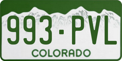 CO license plate 993PVL