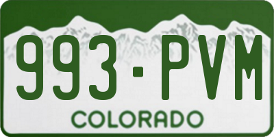 CO license plate 993PVM