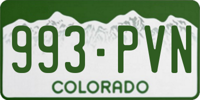 CO license plate 993PVN