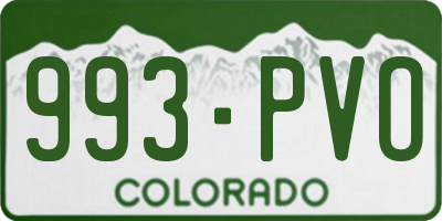 CO license plate 993PVO