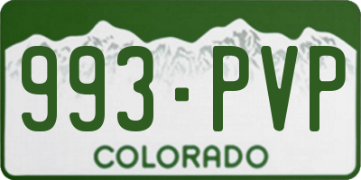 CO license plate 993PVP