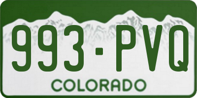CO license plate 993PVQ