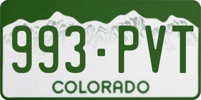 CO license plate 993PVT