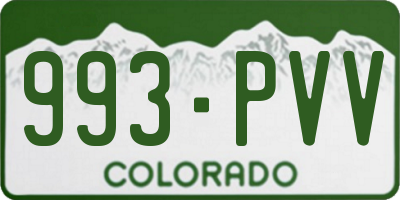 CO license plate 993PVV