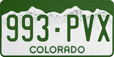 CO license plate 993PVX
