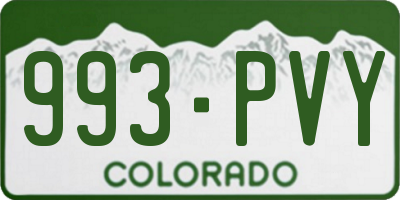 CO license plate 993PVY