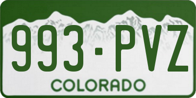 CO license plate 993PVZ
