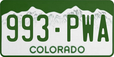 CO license plate 993PWA