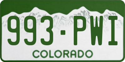 CO license plate 993PWI