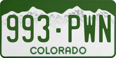 CO license plate 993PWN