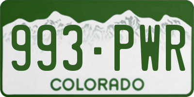 CO license plate 993PWR