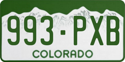 CO license plate 993PXB