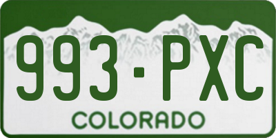 CO license plate 993PXC