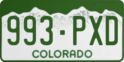 CO license plate 993PXD