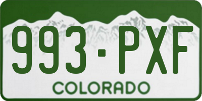 CO license plate 993PXF