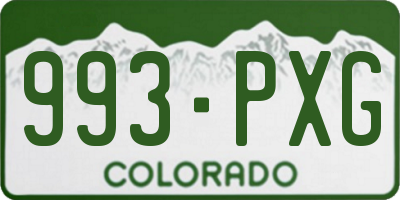 CO license plate 993PXG