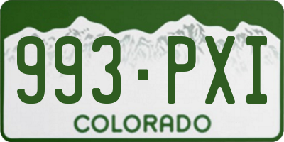 CO license plate 993PXI