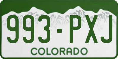 CO license plate 993PXJ