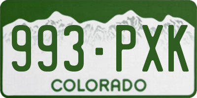 CO license plate 993PXK