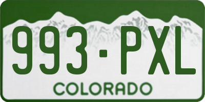 CO license plate 993PXL