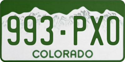CO license plate 993PXO