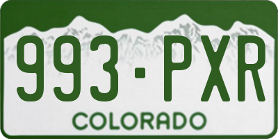 CO license plate 993PXR