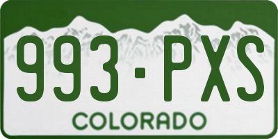 CO license plate 993PXS