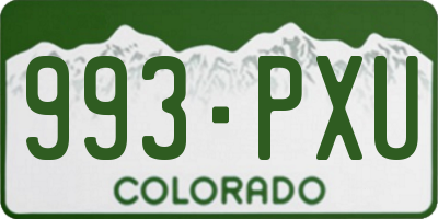 CO license plate 993PXU
