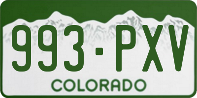 CO license plate 993PXV
