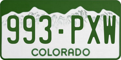 CO license plate 993PXW