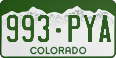 CO license plate 993PYA