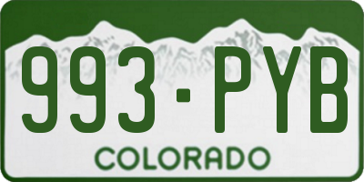 CO license plate 993PYB