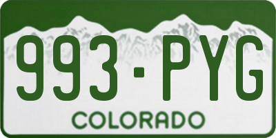 CO license plate 993PYG
