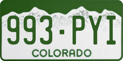 CO license plate 993PYI