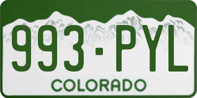 CO license plate 993PYL