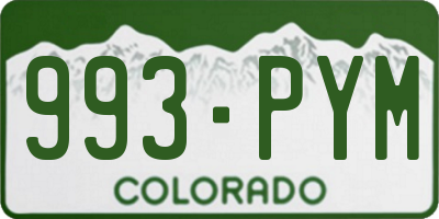 CO license plate 993PYM