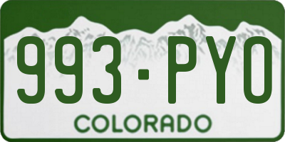 CO license plate 993PYO