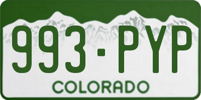 CO license plate 993PYP