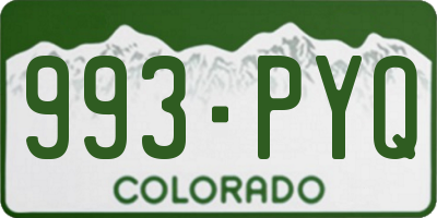 CO license plate 993PYQ