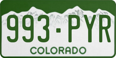 CO license plate 993PYR
