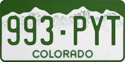 CO license plate 993PYT
