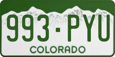 CO license plate 993PYU