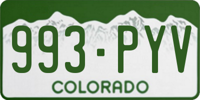 CO license plate 993PYV