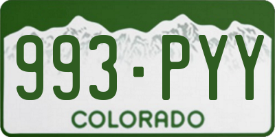 CO license plate 993PYY