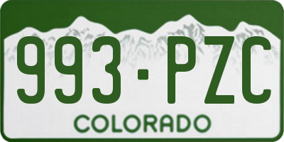 CO license plate 993PZC